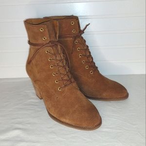 Frye Suede Lace Up Heeled Boots